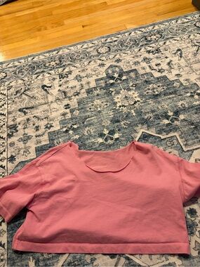 Women's Pink Cropped off the shoulder Top